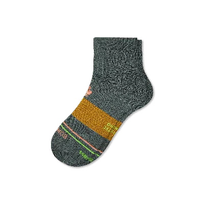 Bombas Merino Wool Blend Athletic Quarter Socks In Moss Grey