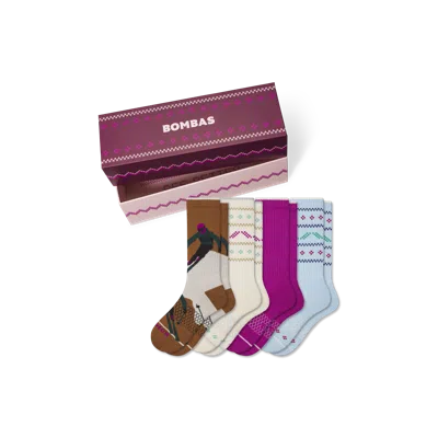 Bombas Merino Wool Blend Calf Sock 4-pack Gift Box In Multi