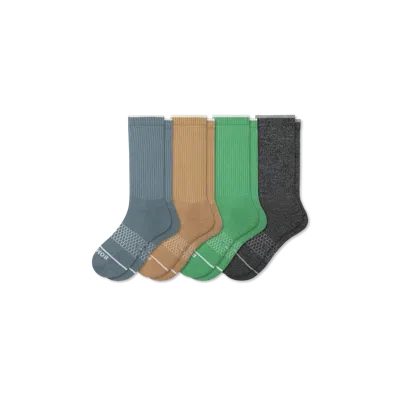 Bombas Merino Wool Blend Calf Sock 4-pack In Jungle Surf Mix