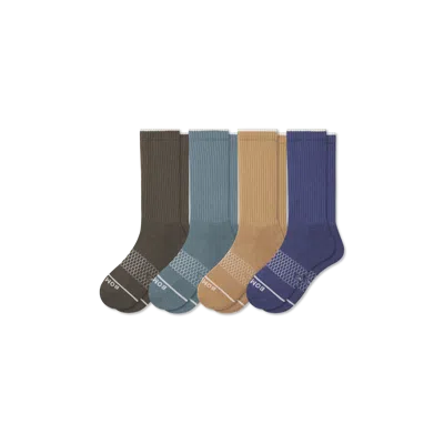 Bombas Merino Wool Blend Calf Sock 4-pack In Navy Oak Mix