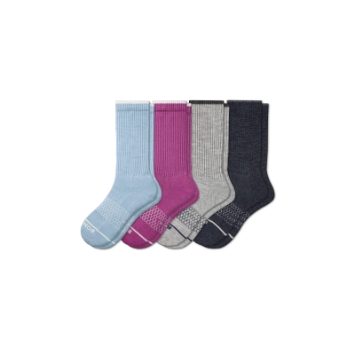 Bombas Merino Wool Blend Calf Sock 4-pack In Purple Blue Multi