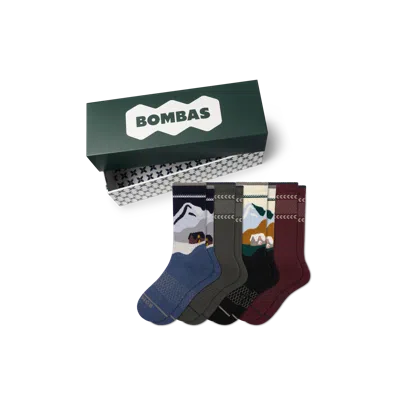 Bombas Merino Wool Blend Calf Sock 4-pack Gift Box In Multi