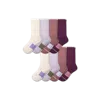 Bombas Merino Wool Blend Calf Sock 8-pack In Cocoa Purple Mix