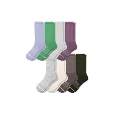 Bombas Merino Wool Blend Calf Sock 8-pack In Dawn Purple Mix