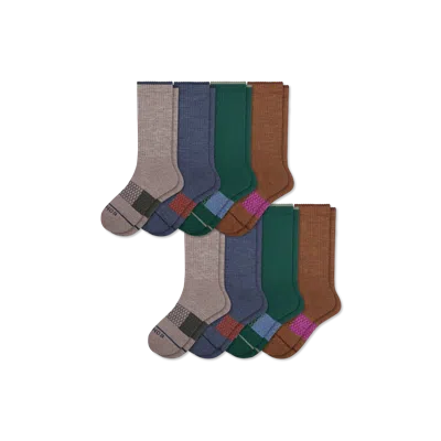 Bombas Merino Wool Blend Calf Sock 8-pack In Forest Navy Mix