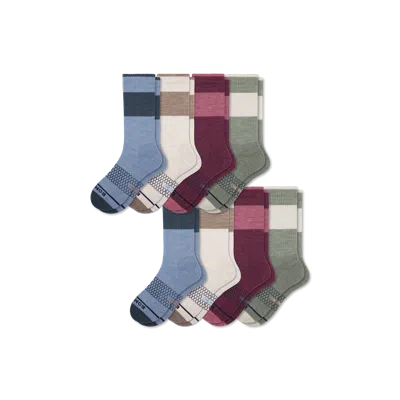 Bombas Merino Wool Blend Calf Sock 8-pack In Plum Night