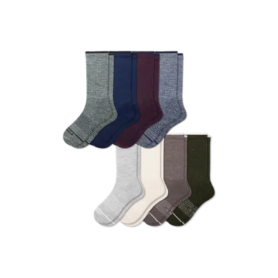 Bombas Merino Wool Blend Calf Sock 8-pack In Multi