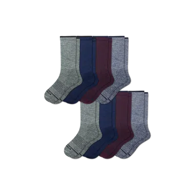 Bombas Merino Wool Blend Calf Sock 8-pack In Multi
