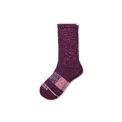 Bombas Merino Wool Blend Calf Socks In Deep Wine