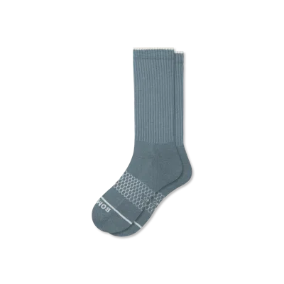 Bombas Merino Wool Blend Calf Socks In Grey Surf