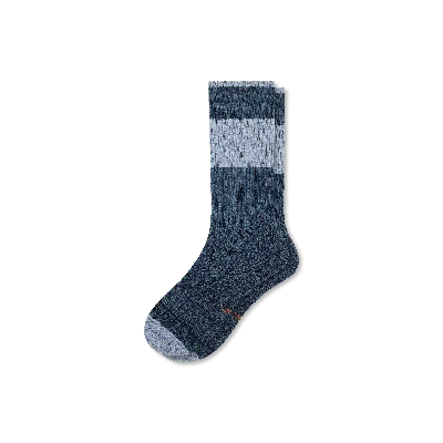 Bombas Merino Wool Blend Calf Socks In Navy Ocean Heather