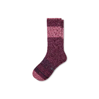Bombas Merino Wool Blend Calf Socks In Plum Night Heather