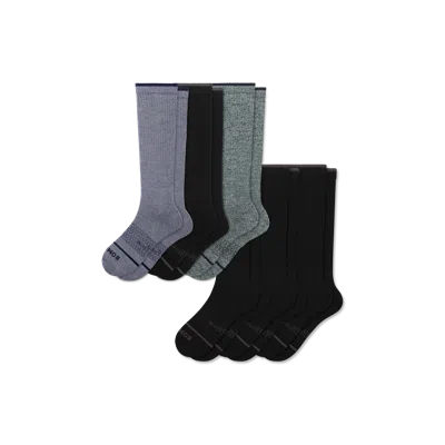 Bombas Merino Wool Blend Everyday Compression Knee High Sock 6-pack (15-20mmhg) In Sea Black Mix