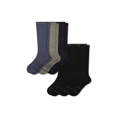 Bombas Merino Wool Blend Everyday Compression Sock 6-pack (15-20mmhg) In Black Cocoa Mix