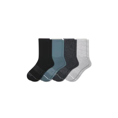 Bombas Merino Wool Blend Half Calf Sock 4-pack In Grey Surf Mix