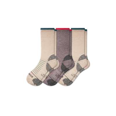 Bombas Merino Wool Blend Hiking Performance Calf Sock 3-pack In Twine Multi