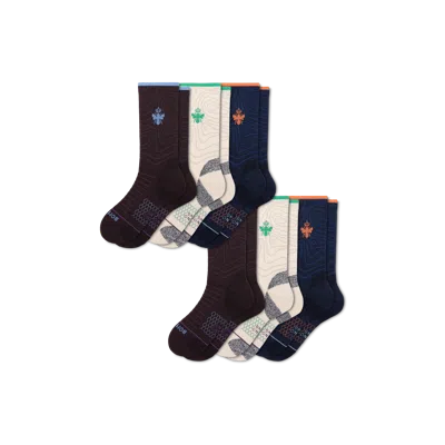 Bombas Merino Wool Blend Hiking Performance Calf Sock 6-pack In Trail Mix