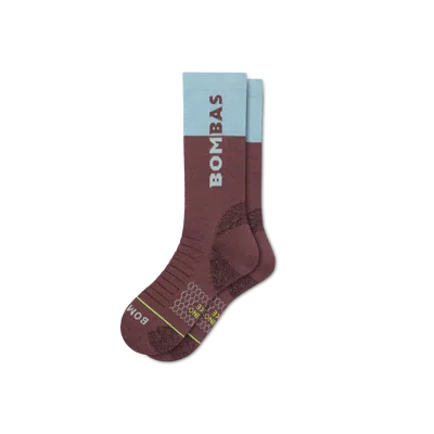 Bombas Merino Wool Blend Hiking Performance Calf Socks In Blue Plum