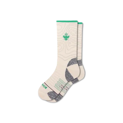 Bombas Merino Wool Blend Hiking Performance Calf Socks In Ecru