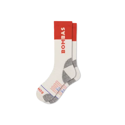 Bombas Merino Wool Blend Hiking Performance Calf Socks In Vintage Linen