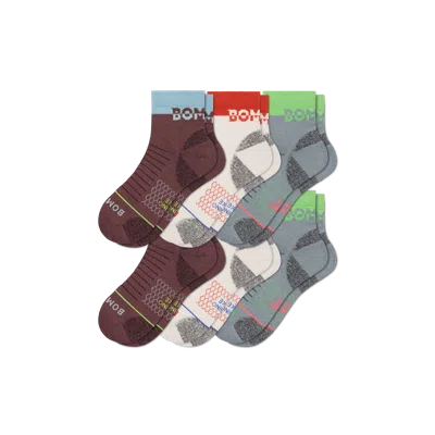 Bombas Merino Wool Blend Hiking Performance Quarter Sock 6-pack In Multi