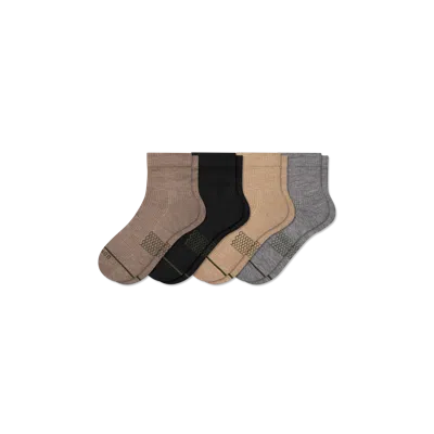 Bombas Merino Wool Blend Modern Rib Quarter Sock 4-pack In Multi