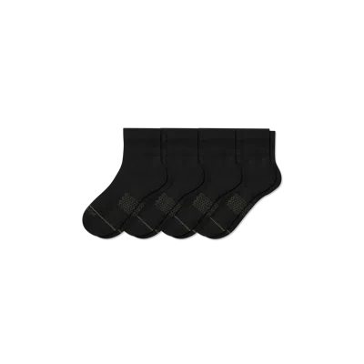 Bombas Merino Wool Blend Modern Rib Quarter Sock 4-pack In Black