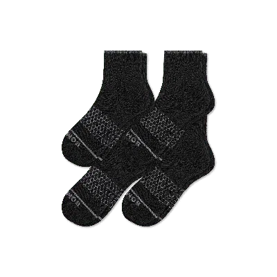 Bombas Merino Wool Blend Quarter Sock 4-pack In Black Mix