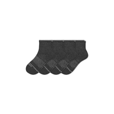 Bombas Merino Wool Blend Quarter Sock 4-pack In Gray