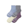 Bombas Merino Wool Blend Quarter Sock 4-pack In Purple