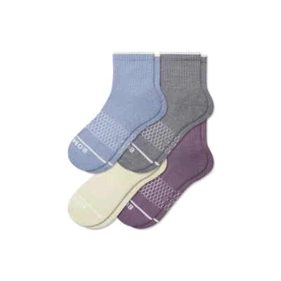 Bombas Merino Wool Blend Quarter Sock 4-pack In Purple