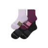 Bombas Merino Wool Blend Quarter Sock 4-pack In Wine Purple Black Mix