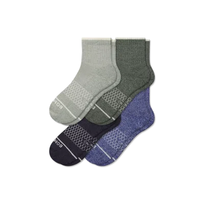 Bombas Merino Wool Blend Quarter Sock 4-pack In Glacier Haze Mix