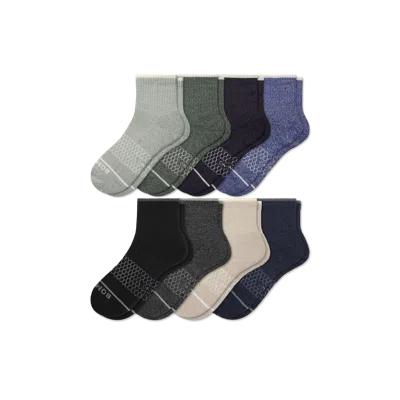 Bombas Merino Wool Blend Quarter Sock 8-pack In Multi