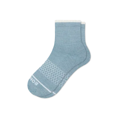 Bombas Merino Wool Blend Quarter Socks In Aqua