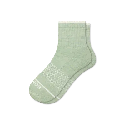 Bombas Merino Wool Blend Quarter Socks In Flora Green