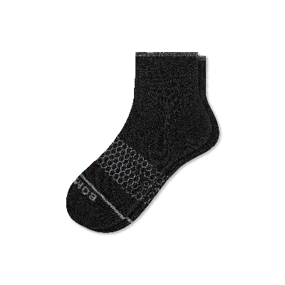 Bombas Merino Wool Blend Quarter Socks In Ink Black