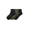 Bombas Merino Wool Blend Roll-top Gripper House Sock 3-pack In Charcoal Olive Mix