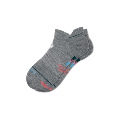 Bombas Merino Wool Blend Run Ankle Socks In Grey Heather