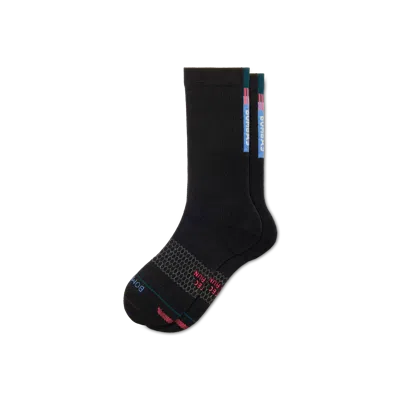 Bombas Merino Wool Blend Run Calf Socks In Black