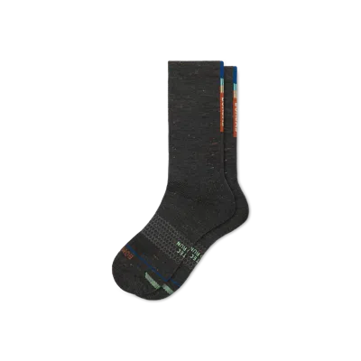 Bombas Merino Wool Blend Run Calf Socks In Dark Olive