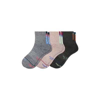 Bombas Merino Wool Blend Run Quarter Sock 3-pack In Multi