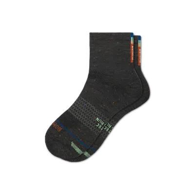 Bombas Merino Wool Blend Run Quarter Socks In Black
