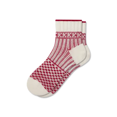 Bombas Merino Wool Blend Sweater Quarter Socks In Multi