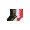 Bombas Modern Rib Calf Sock 4-pack In Olive Blue Mix