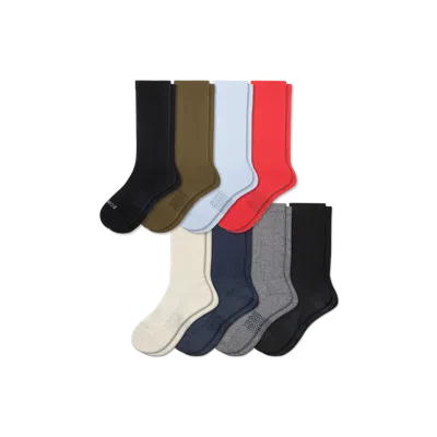 Bombas Modern Rib Calf Sock 8-pack In Green Olive Mix