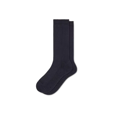 Bombas Modern Rib Calf Socks In Black