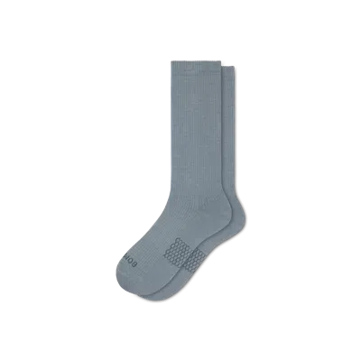 Bombas Modern Rib Calf Socks In Blue