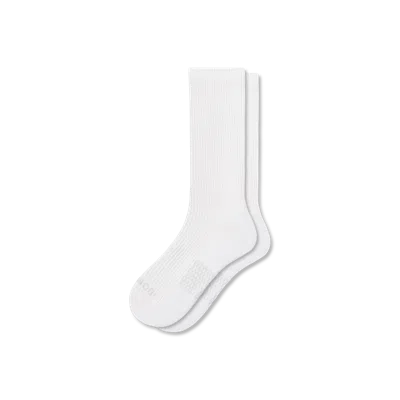Bombas Modern Rib Calf Socks In Bright White