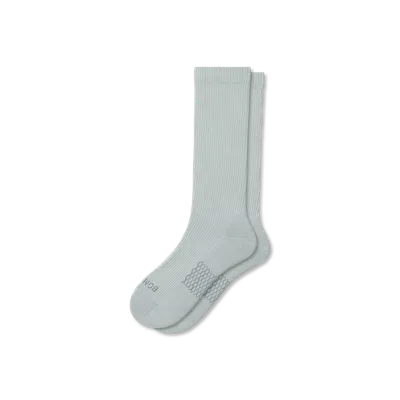 Bombas Modern Rib Calf Socks In Misty Sky